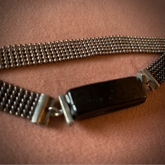 ANNE-MARIE CHAGNON - designer bracelet mixed medium with black glass bead metal - Picture 6 of 11